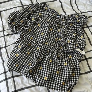 Buffalo Check Floral Top